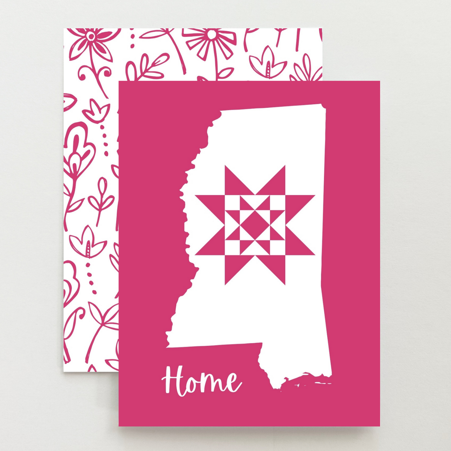 Mississippi Home Quilt Star Gift Set of 6 Blank Cards - Choose Your Color