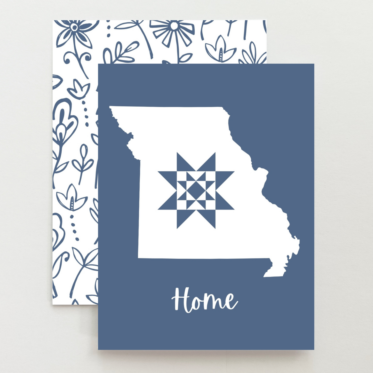 Missouri Home Quilt Star Gift Set of 6 Blank Cards - Choose Your Color