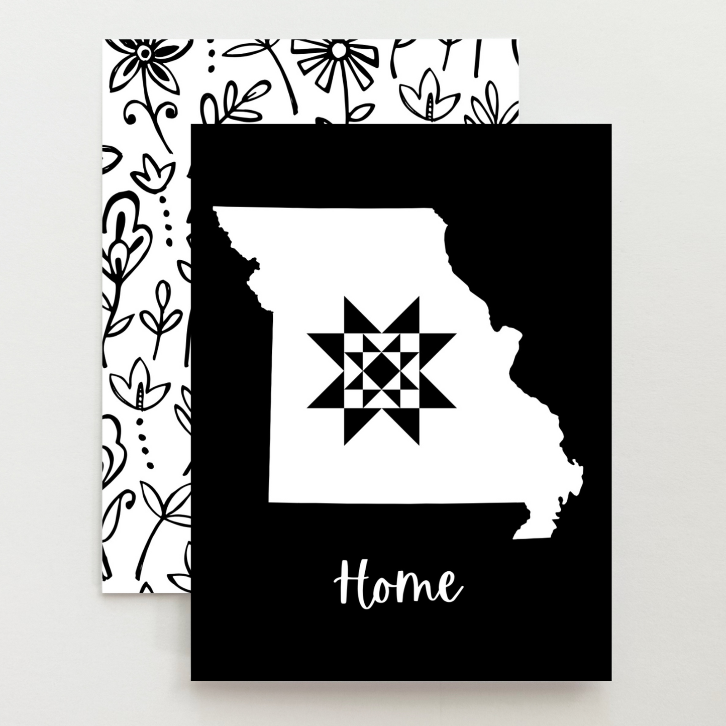 Missouri Home Quilt Star Gift Set of 6 Blank Cards - Choose Your Color