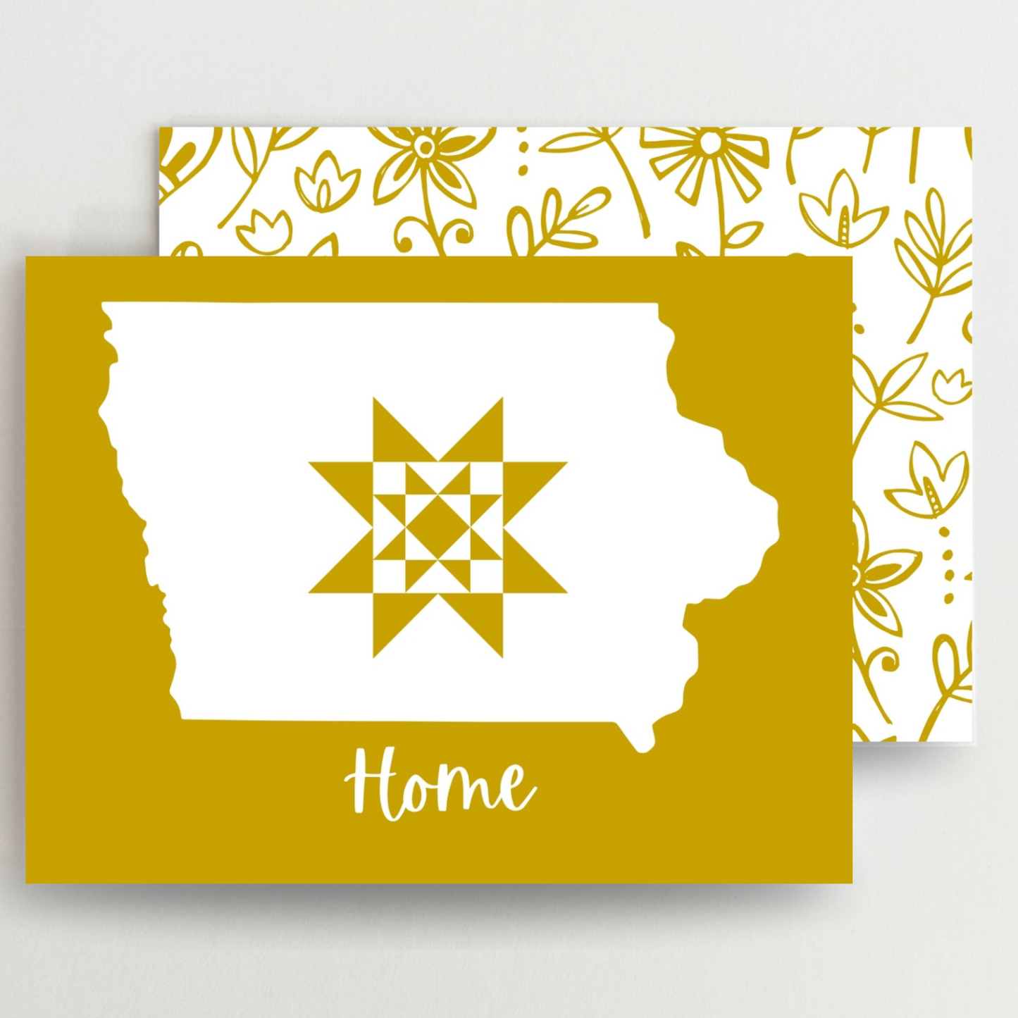 Iowa Home Quilt Star Gift Set of 6 Blank Cards - Choose Your Color