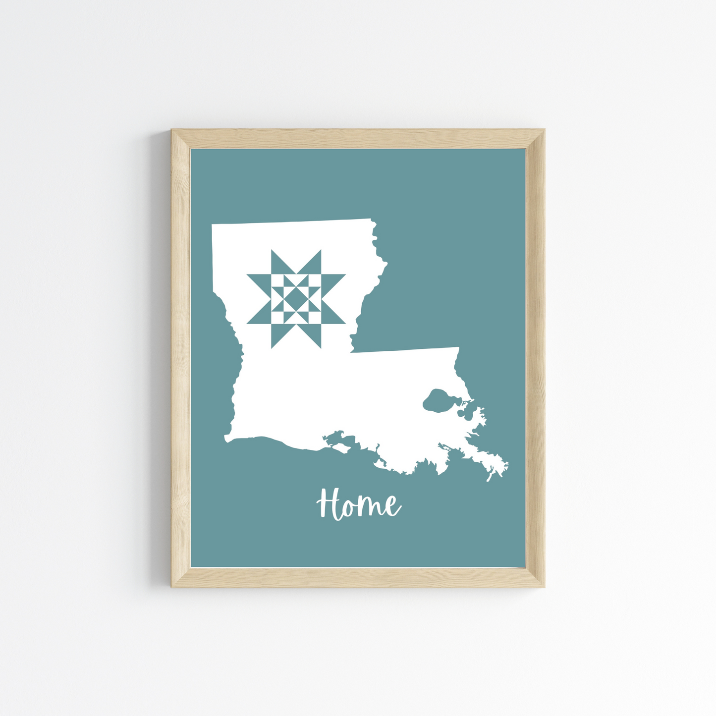 Louisiana Home Quilt Star 8x10 Wall Art Print - Choose Your Color