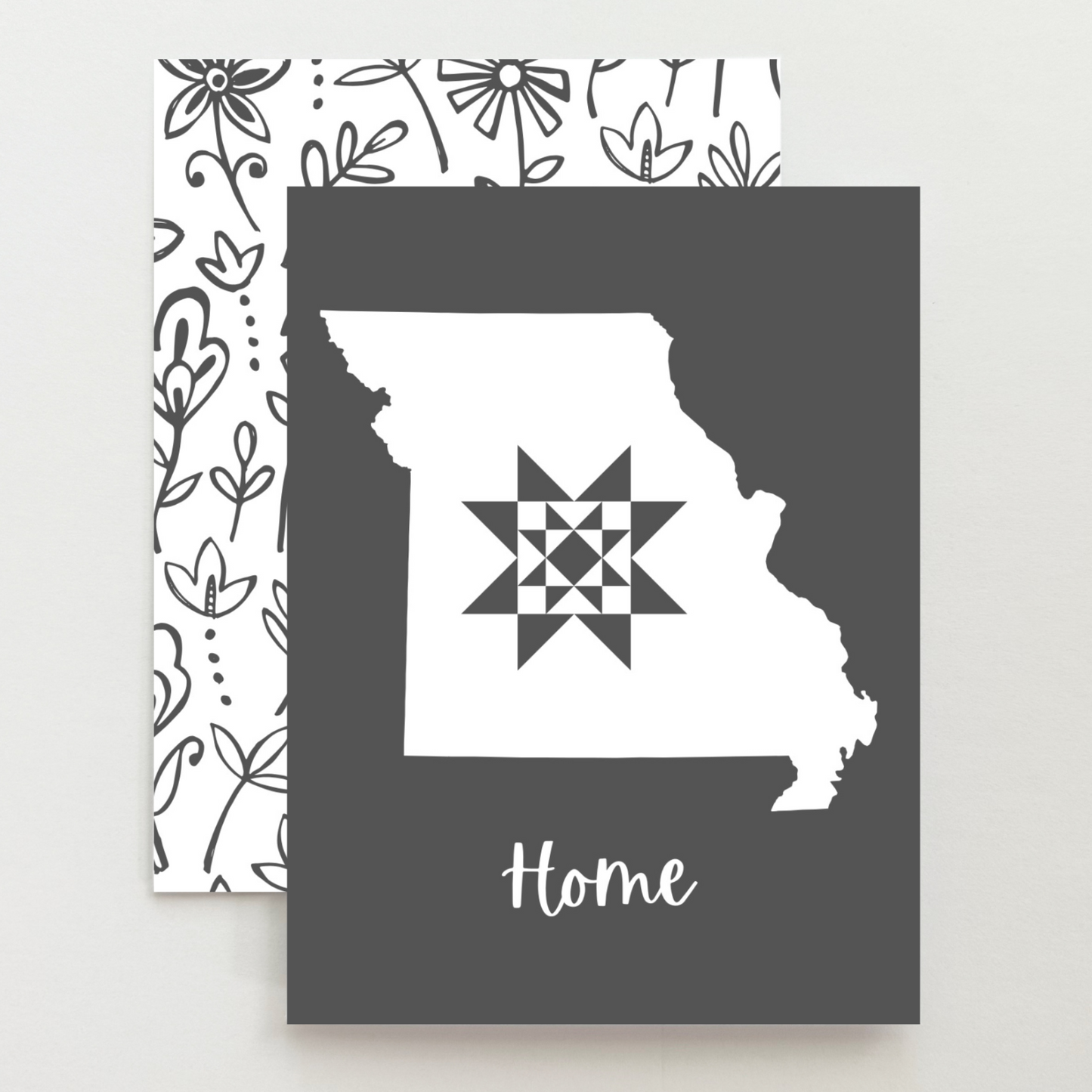 Missouri Home Quilt Star Gift Set of 6 Blank Cards - Choose Your Color