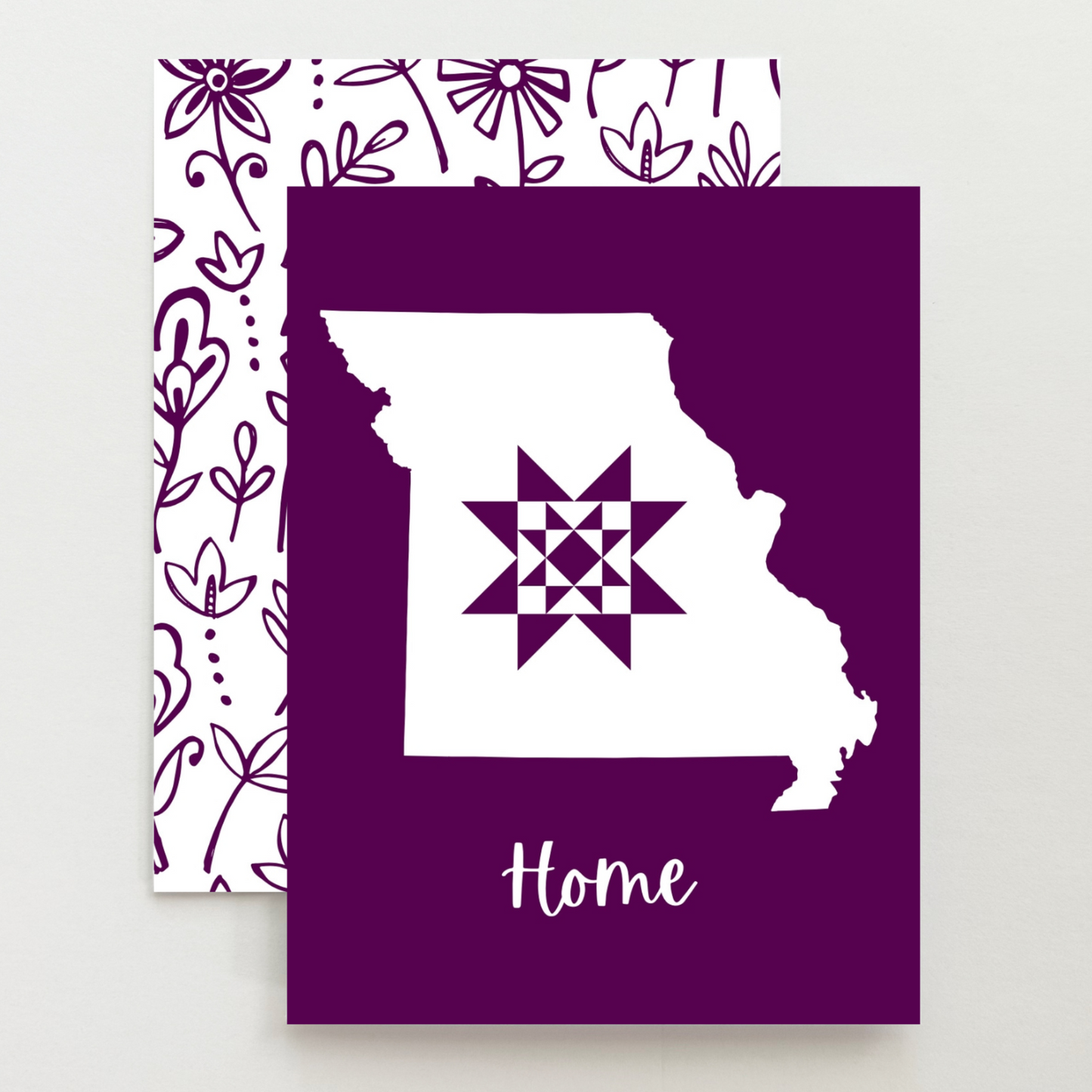 Missouri Home Quilt Star Gift Set of 6 Blank Cards - Choose Your Color