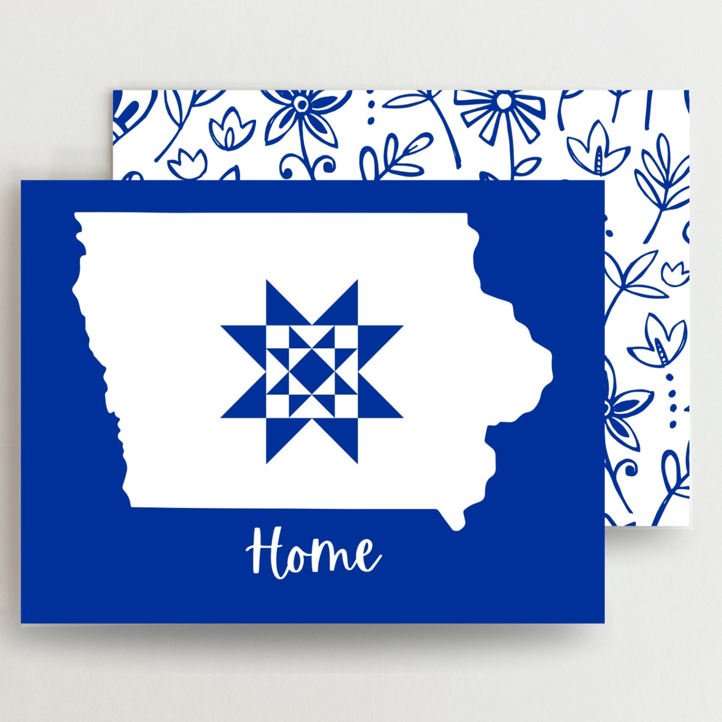 Iowa Home Quilt Star Gift Set of 6 Blank Cards - Choose Your Color