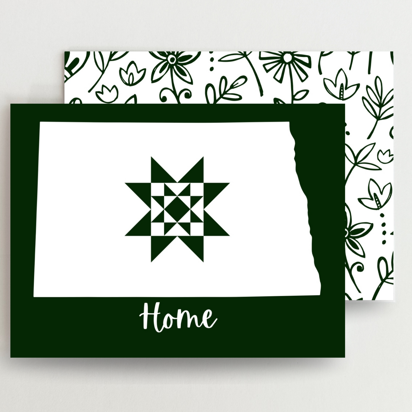 North Dakota Home Quilt Star Gift Set of 6 Blank Cards - Choose Your Color