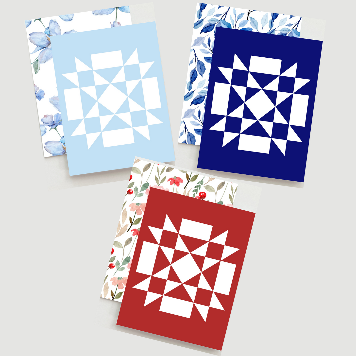 Quilt Block Floral Assorted Card Set