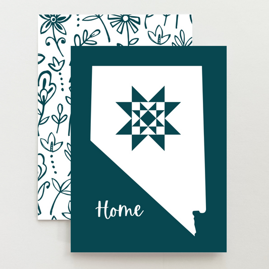 Nevada Home Quilt Star Gift Set of 6 Blank Cards - Choose Your Color