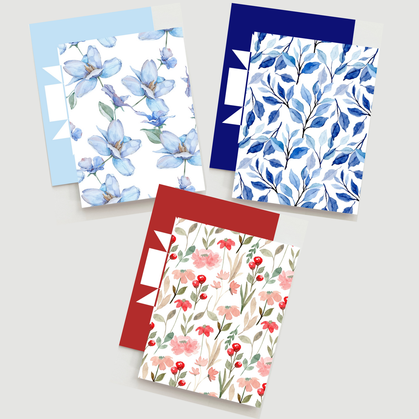 Quilt Block Floral Assorted Card Set