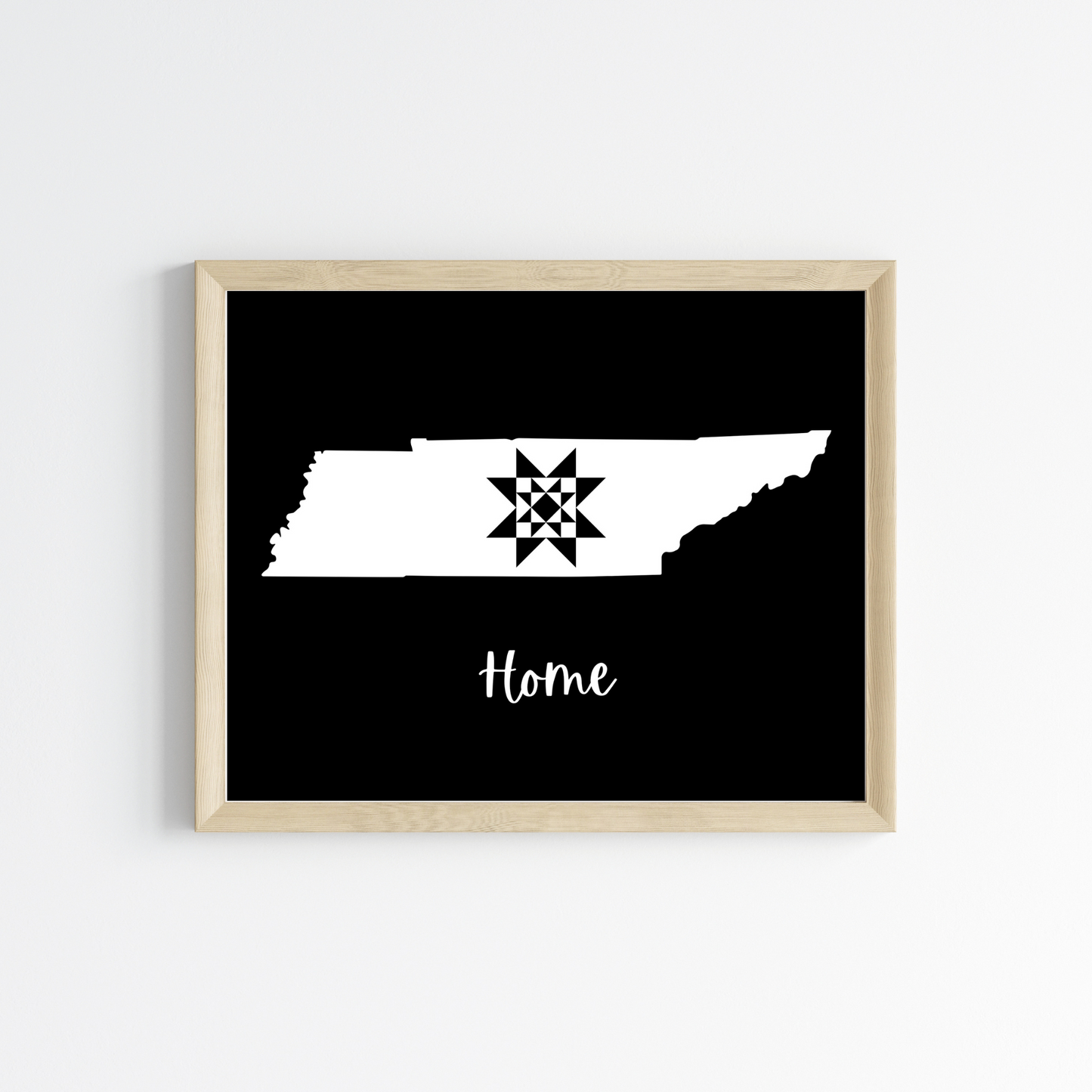 Tennessee Home Quilt Star 8x10 Wall Art Print - Choose Your Color