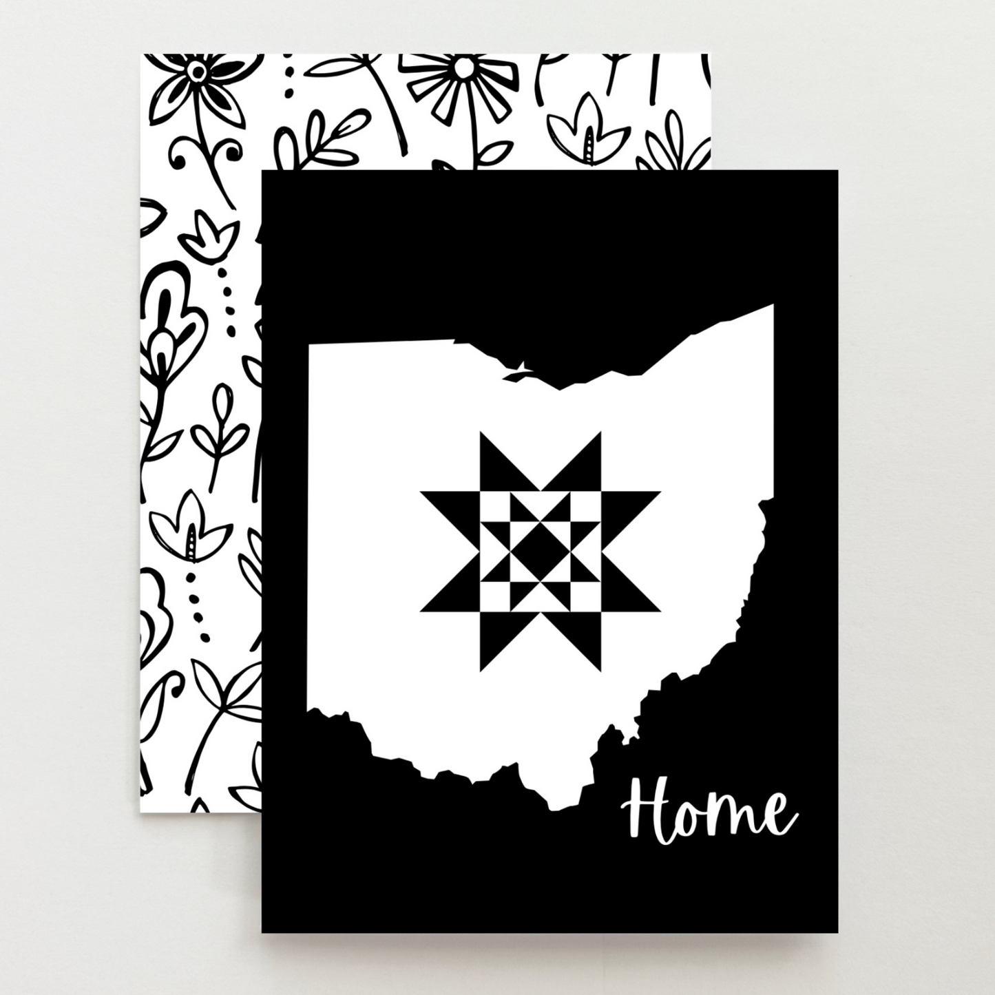 Ohio Home Quilt Star Gift Set of 6 Blank Cards - Choose Your Color