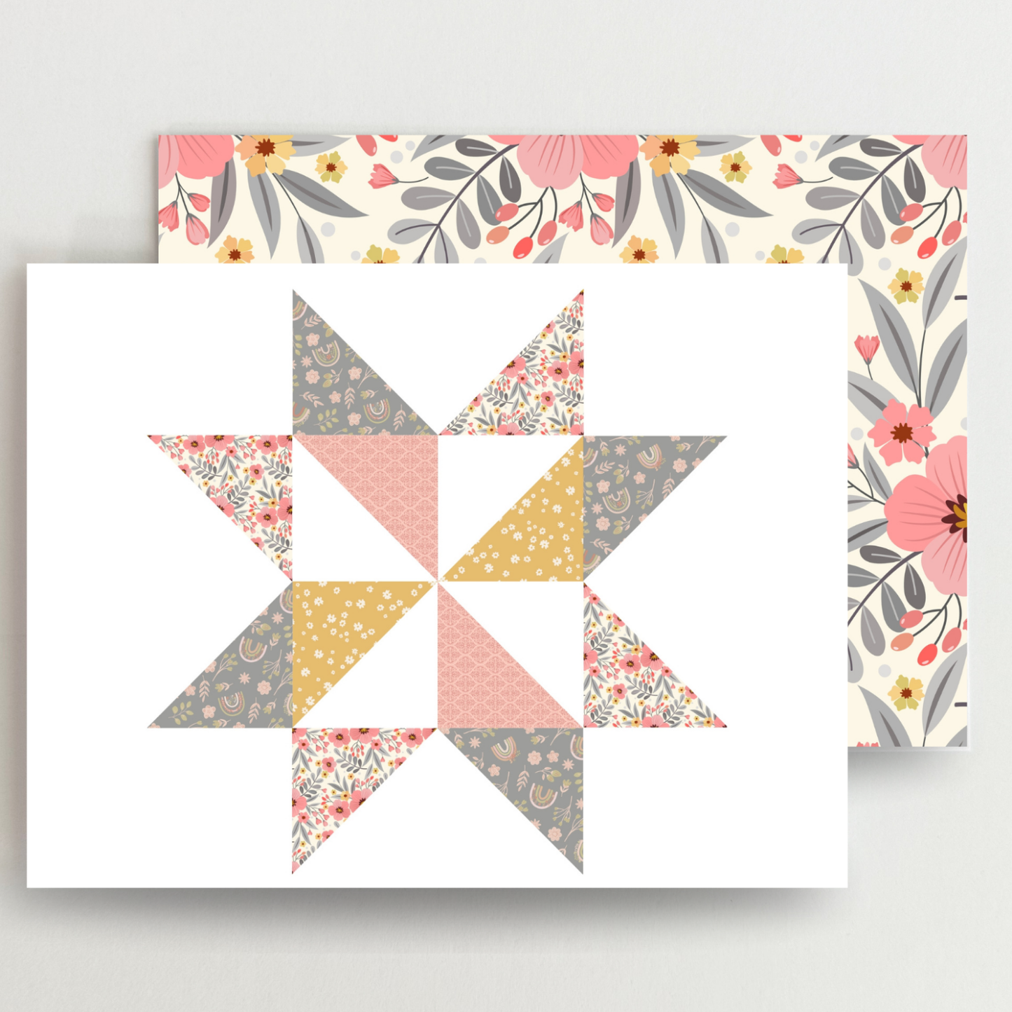 Simply Sweet Quilt Star Assorted Blank Note Cards Set