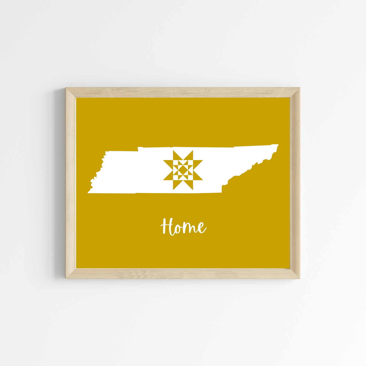 Tennessee Home Quilt Star 8x10 Wall Art Print - Choose Your Color