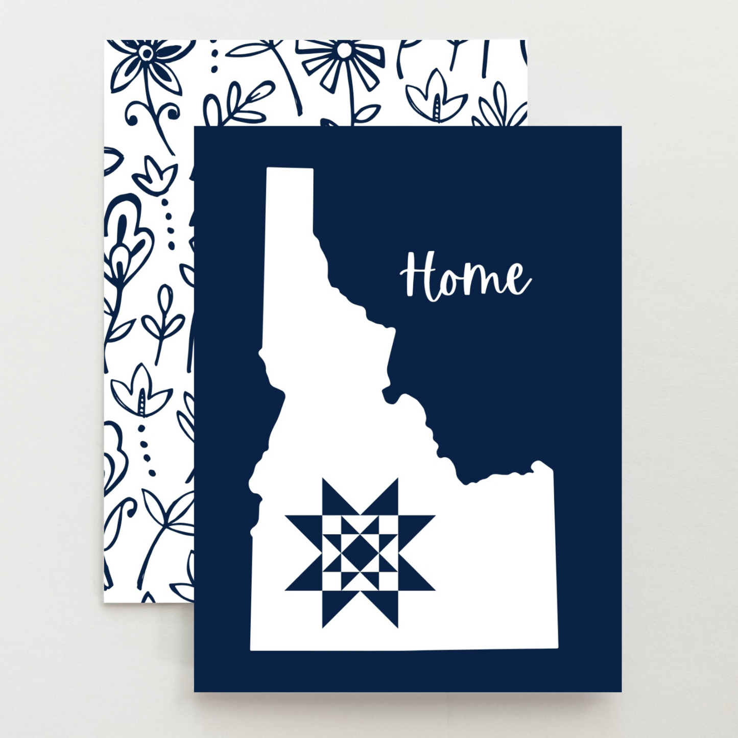 Idaho Home Quilt Star Gift Set of 6 Blank Cards - Choose Your Color