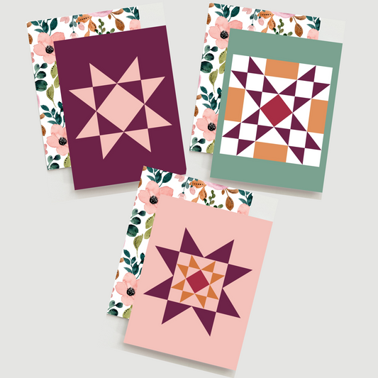 Plum Floral Assorted Card Set