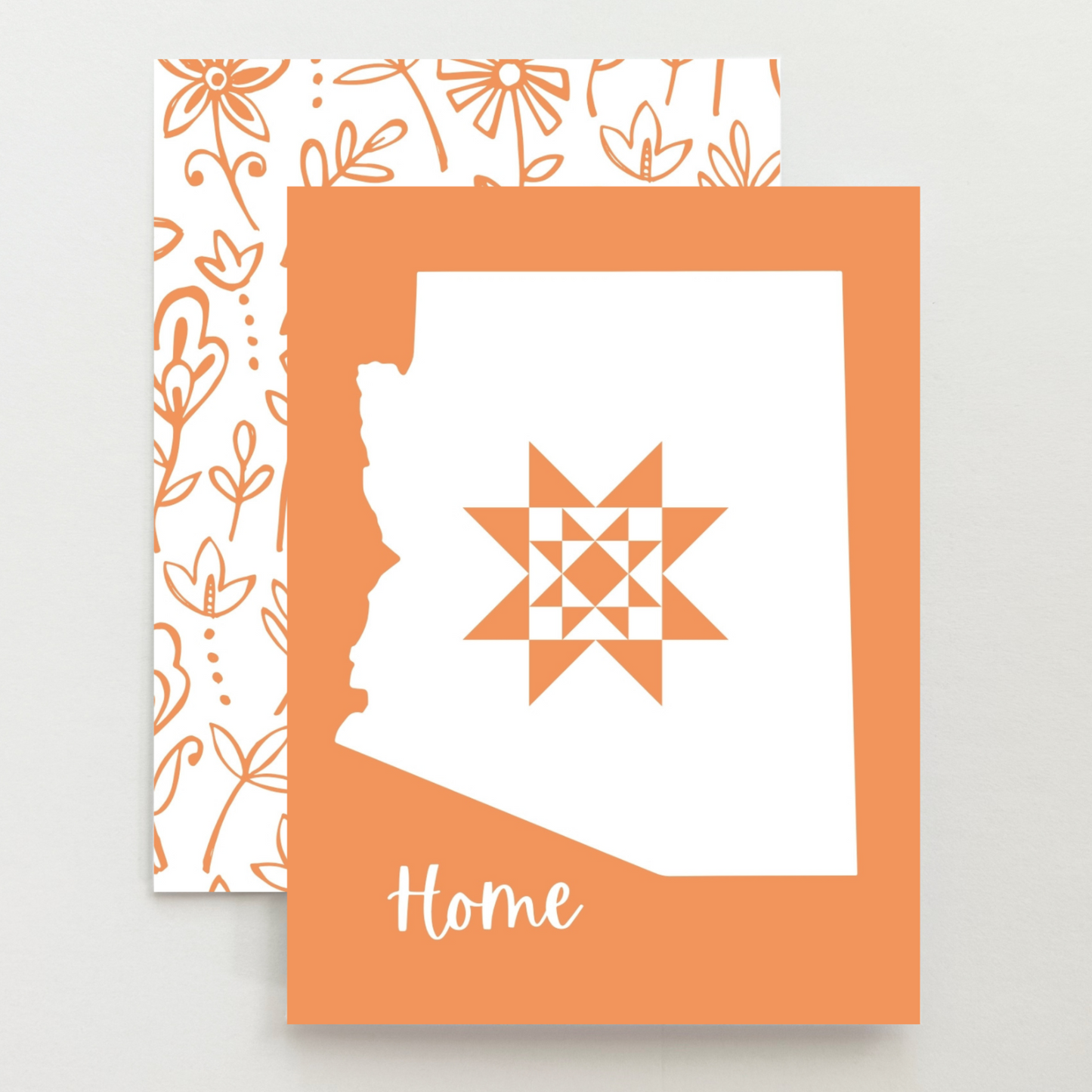 Arizona Home Quilt Star Gift Set of 6 Blank Cards - Choose Your Color