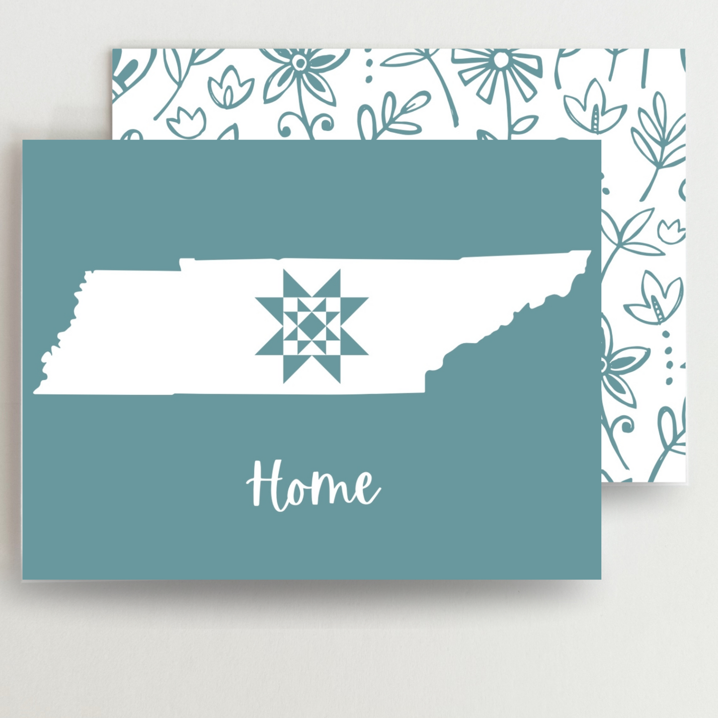 Tennessee Home Quilt Star Gift Set of 6 Blank Cards - Choose Your Color