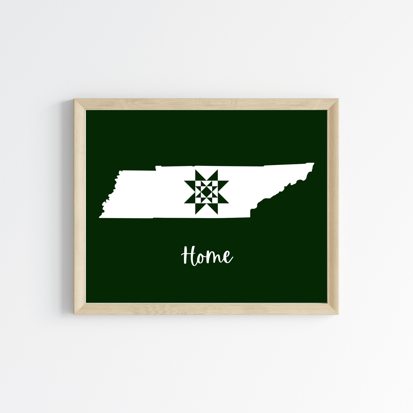 Tennessee Home Quilt Star 8x10 Wall Art Print - Choose Your Color