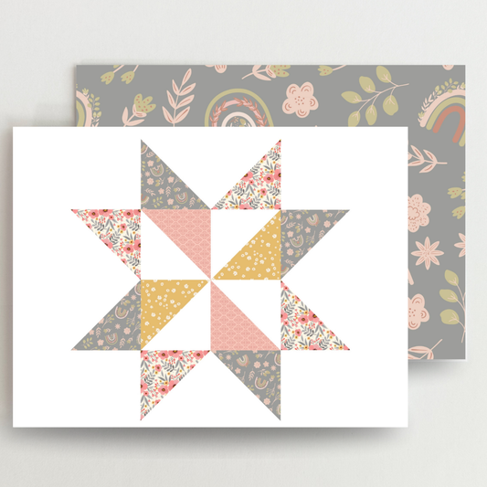 Simply Sweet 2 Quilt Star Blank Note Cards Set