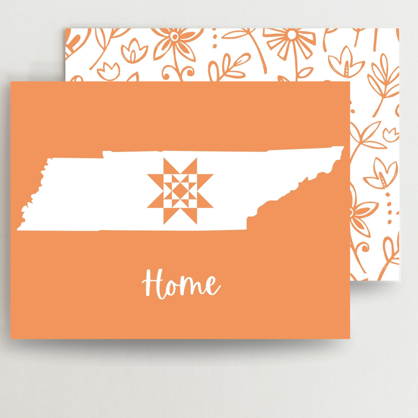 Tennessee Home Quilt Star Gift Set of 6 Blank Cards - Choose Your Color