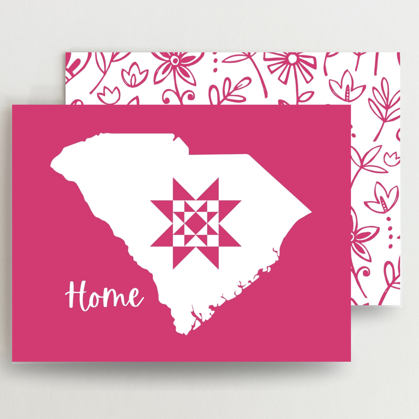 South Carolina Home Quilt Star Gift Set of 6 Blank Cards - Choose Your Color