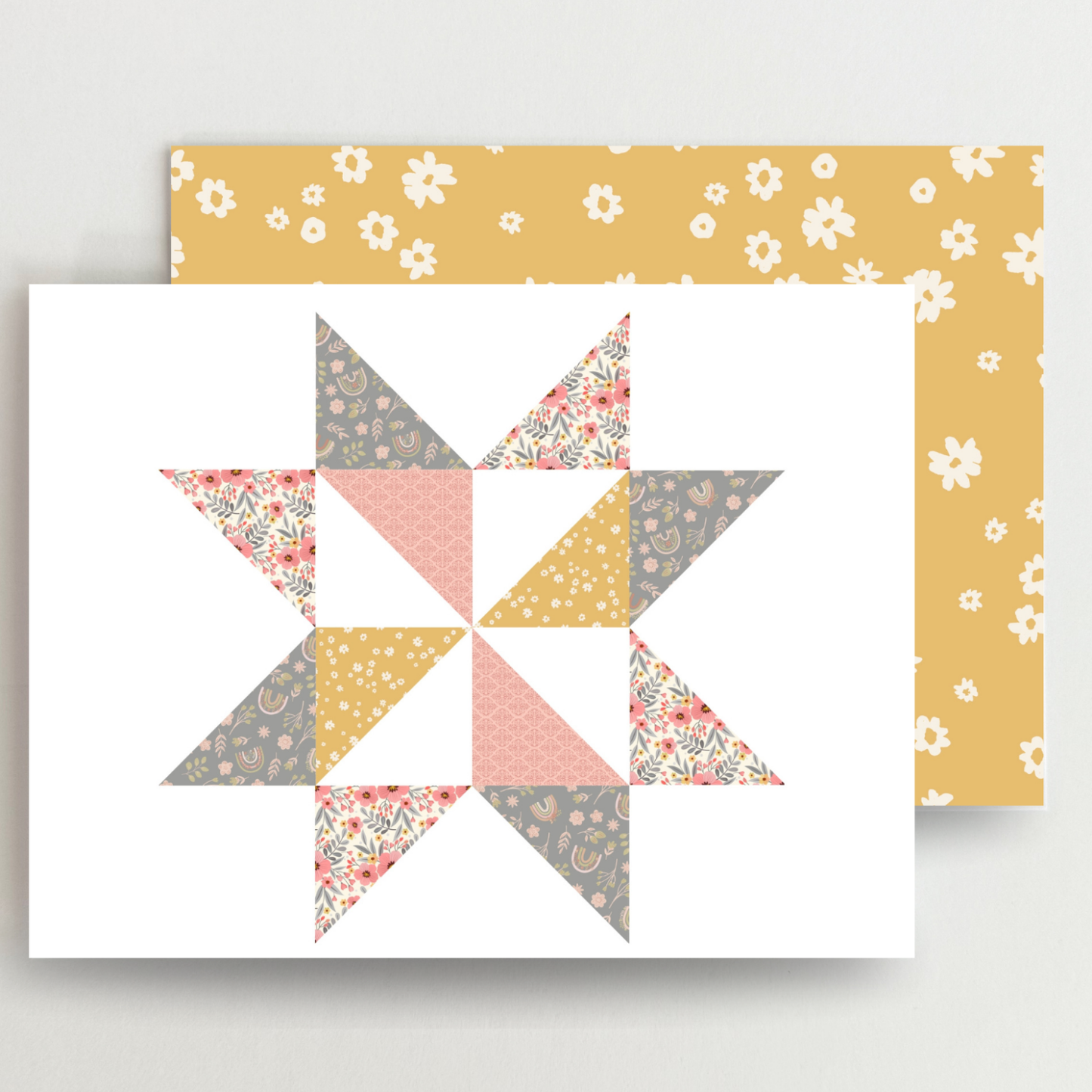 Simply Sweet Quilt Star Assorted Blank Note Cards Set