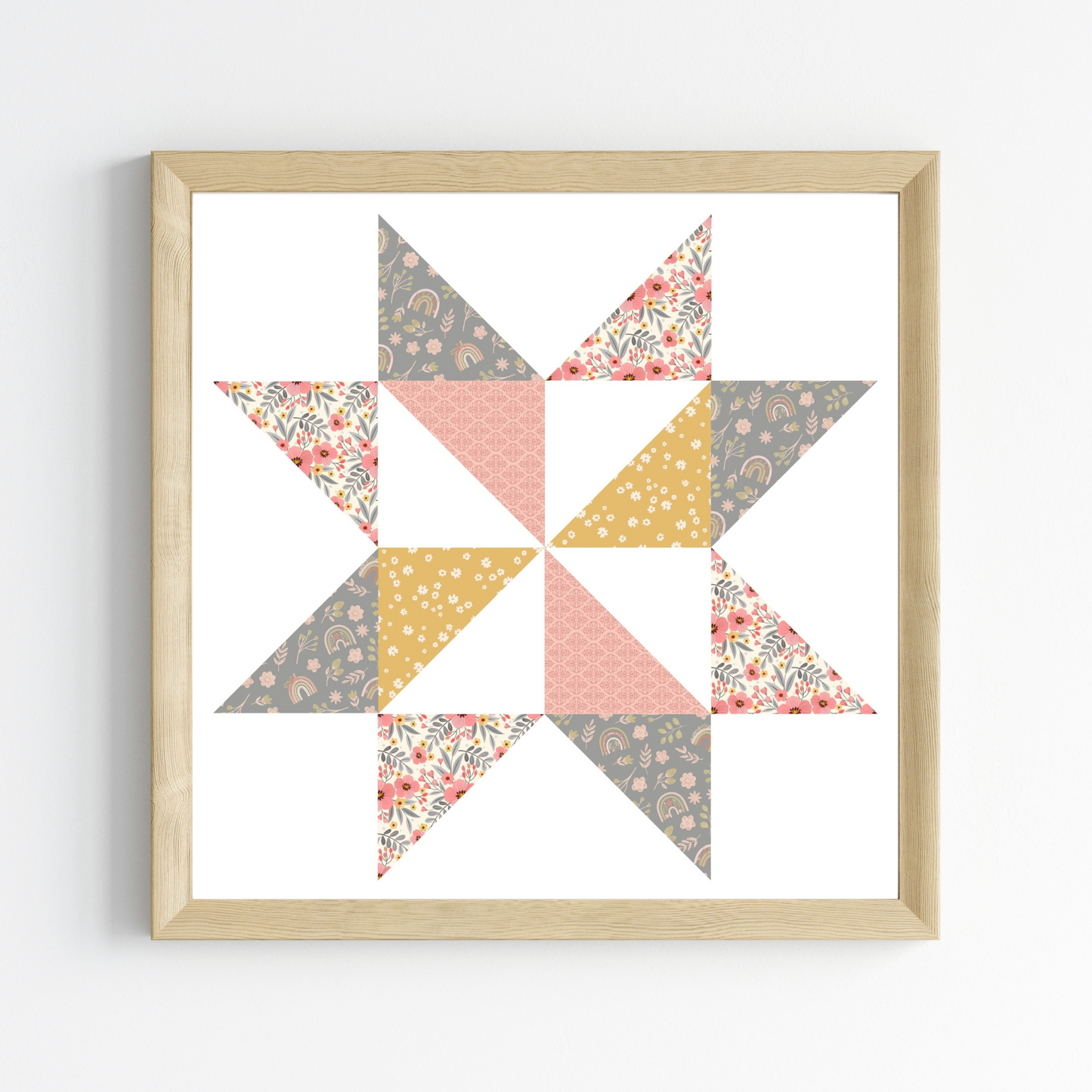 Simply Sweet Patchwork Quilt Star Wall Art Print