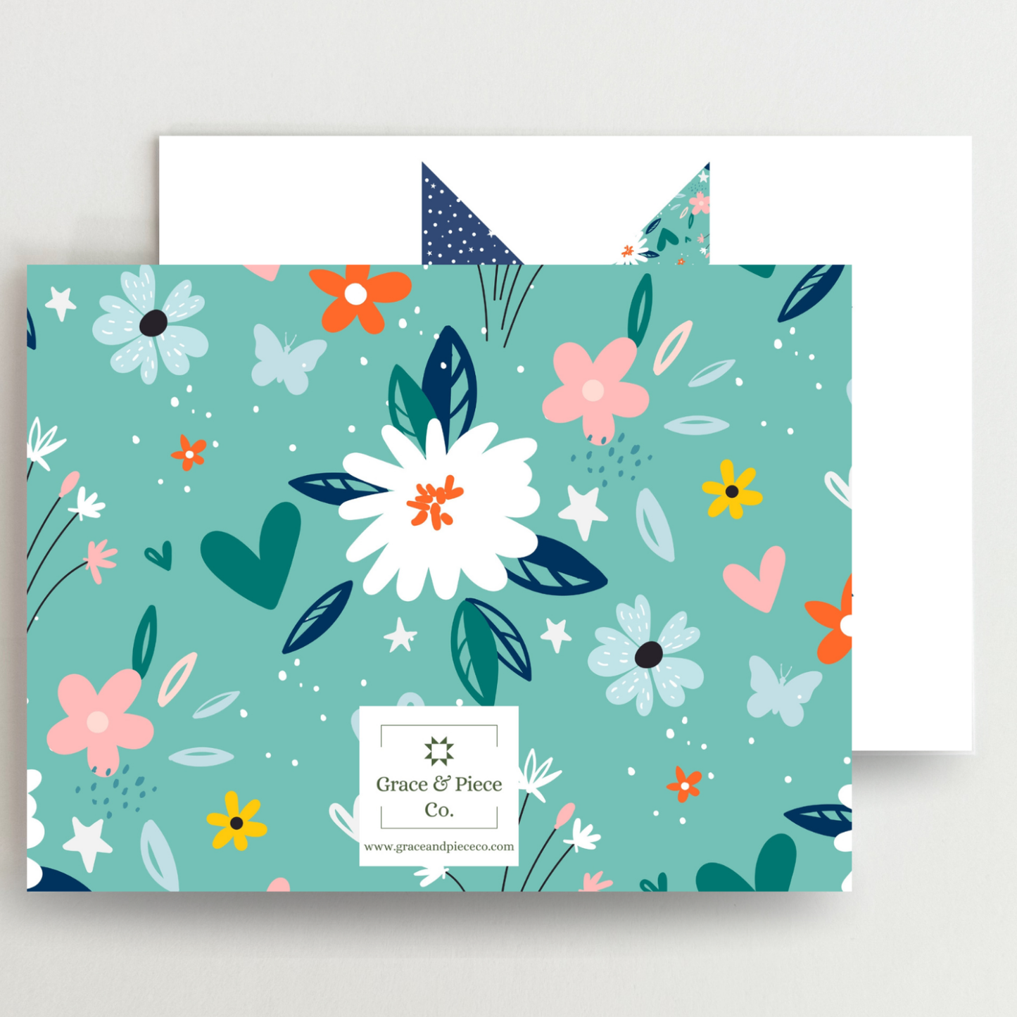 Daisy Stars 1 Quilt Star Blank Note Cards Set