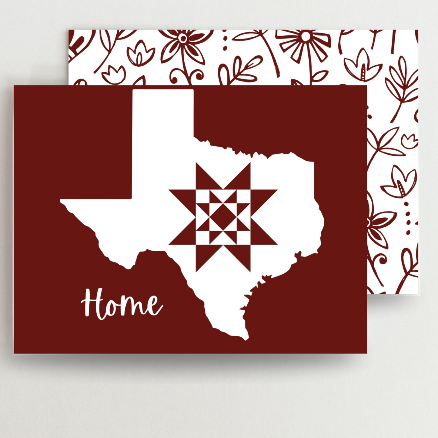 Texas Home Quilt Star Gift Set of 6 Blank Cards - Choose Your Color