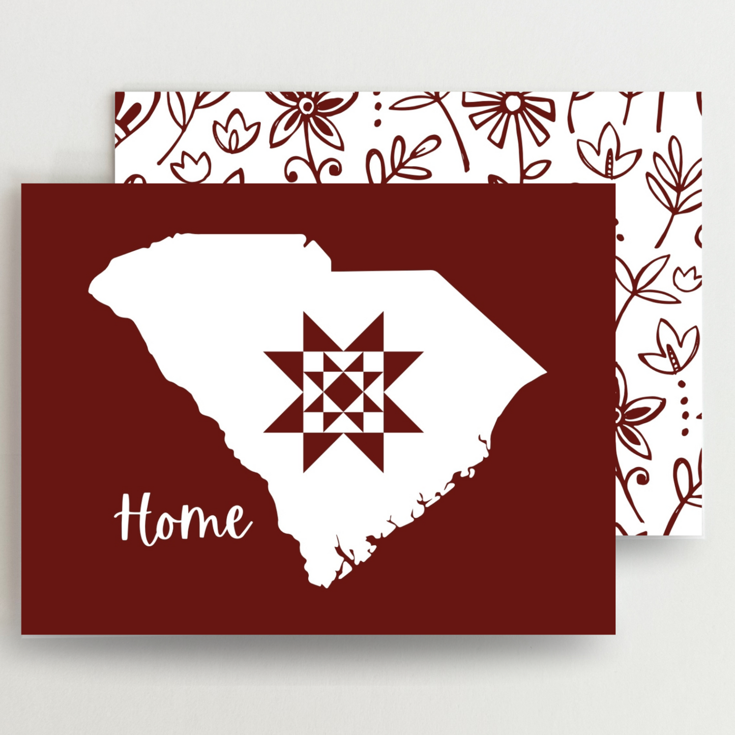 South Carolina Home Quilt Star Gift Set of 6 Blank Cards - Choose Your Color