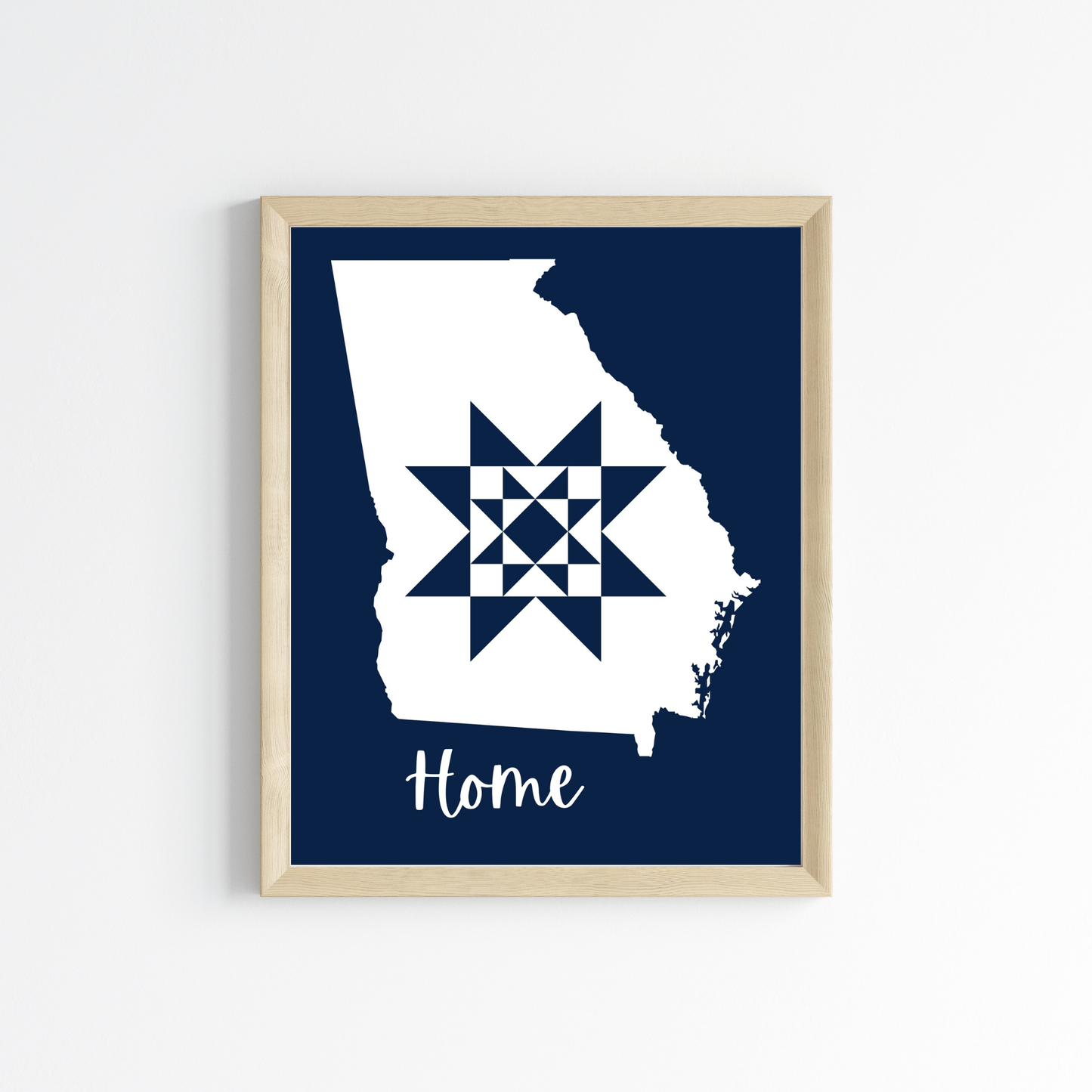 Georgia Home Quilt Star 8x10 Wall Art Print - Choose Your Color