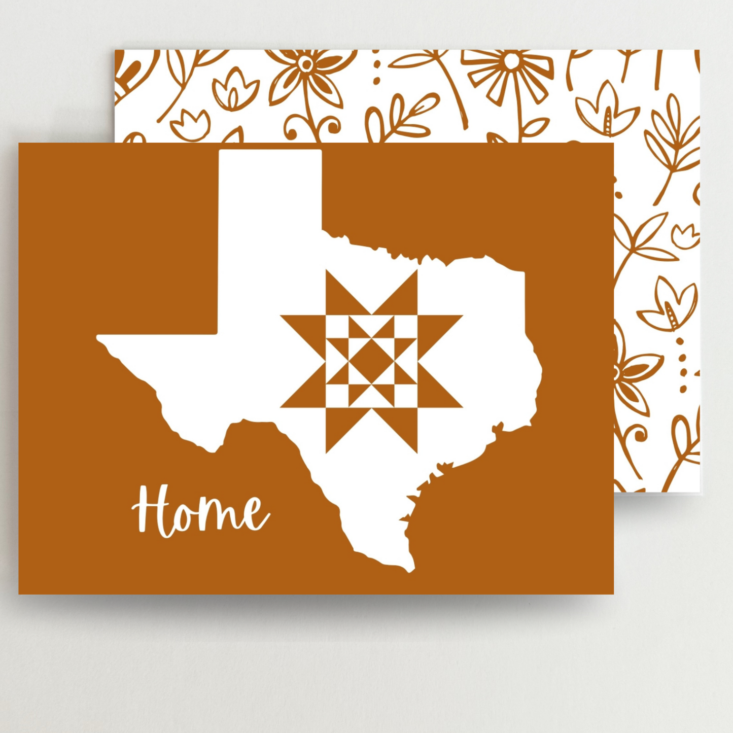 Texas Home Quilt Star Gift Set of 6 Blank Cards - Choose Your Color