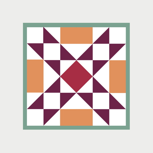 Plum Quilt Block Sticker