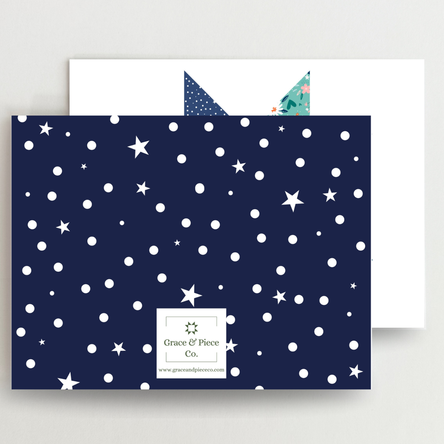 Daisy Stars 3 Quilt Star Blank Note Cards Set