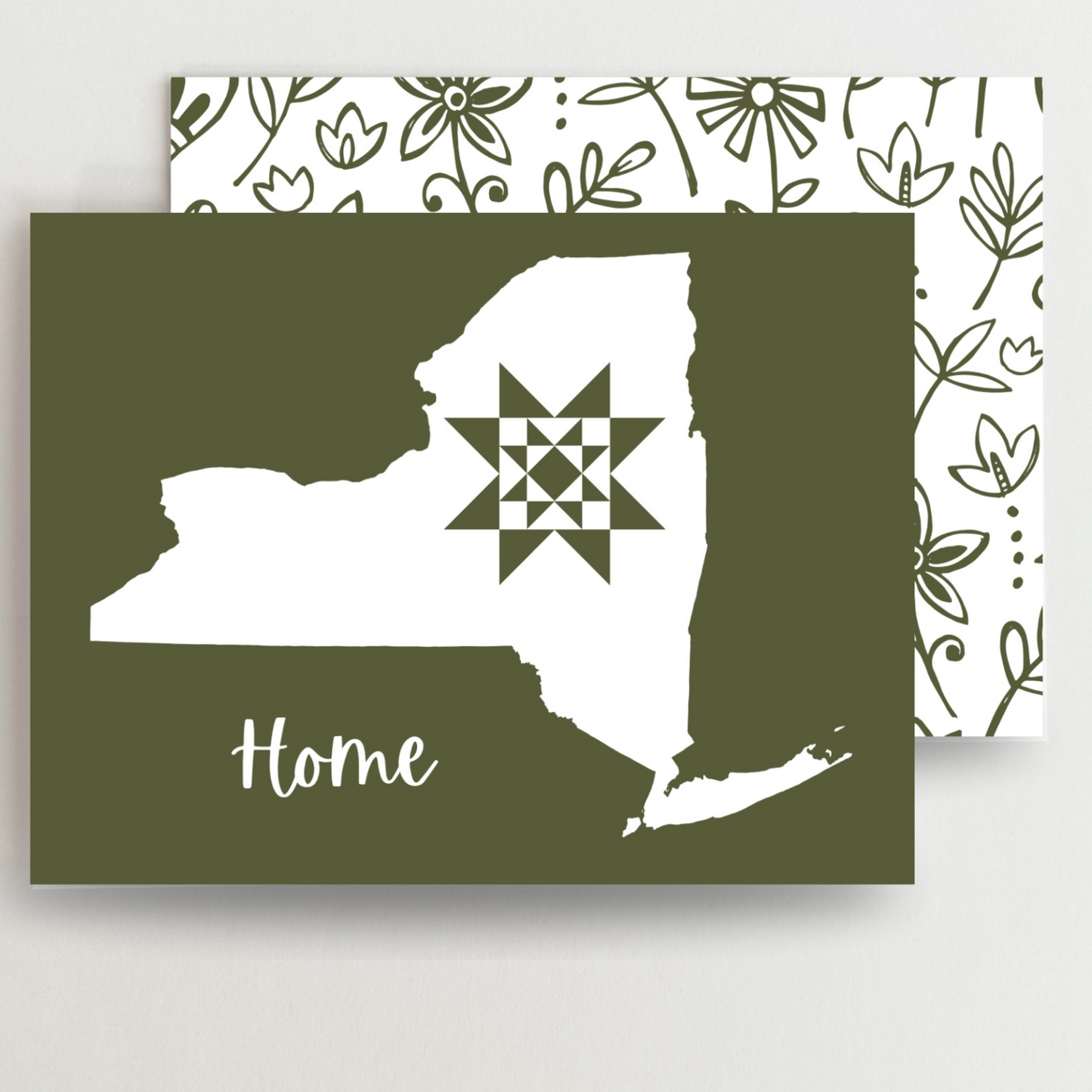 New York Home Quilt Star Gift Set of 6 Blank Cards - Choose Your Color