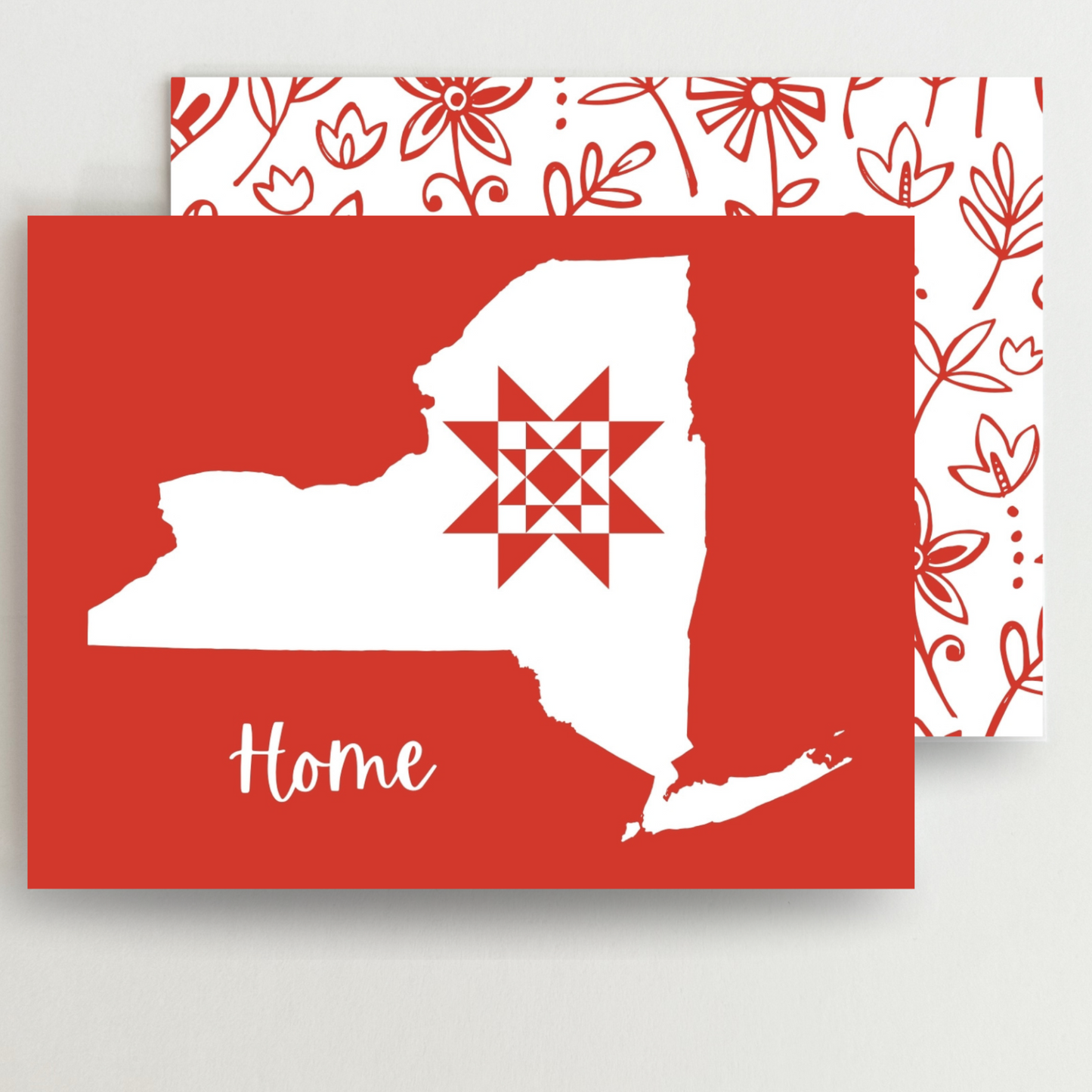 New York Home Quilt Star Gift Set of 6 Blank Cards - Choose Your Color