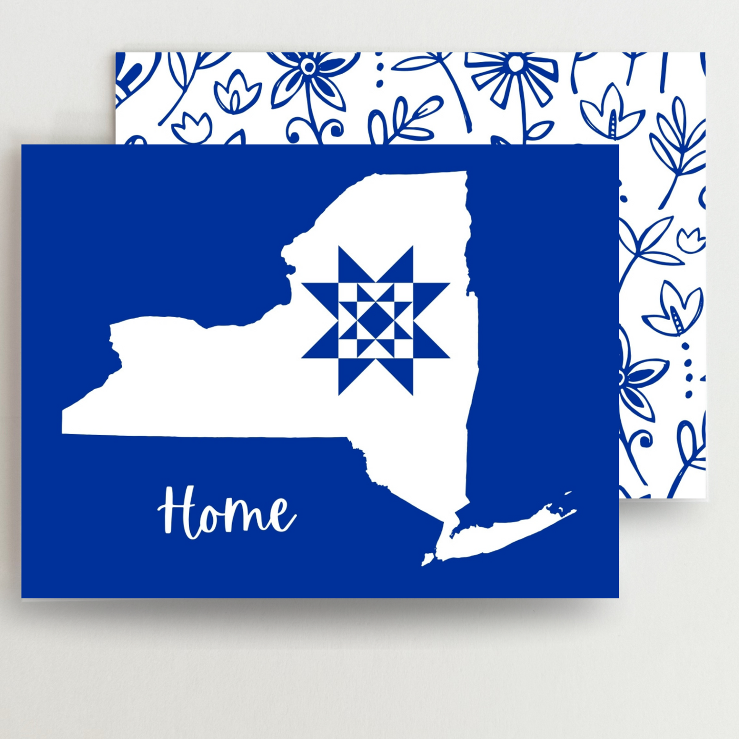 New York Home Quilt Star Gift Set of 6 Blank Cards - Choose Your Color