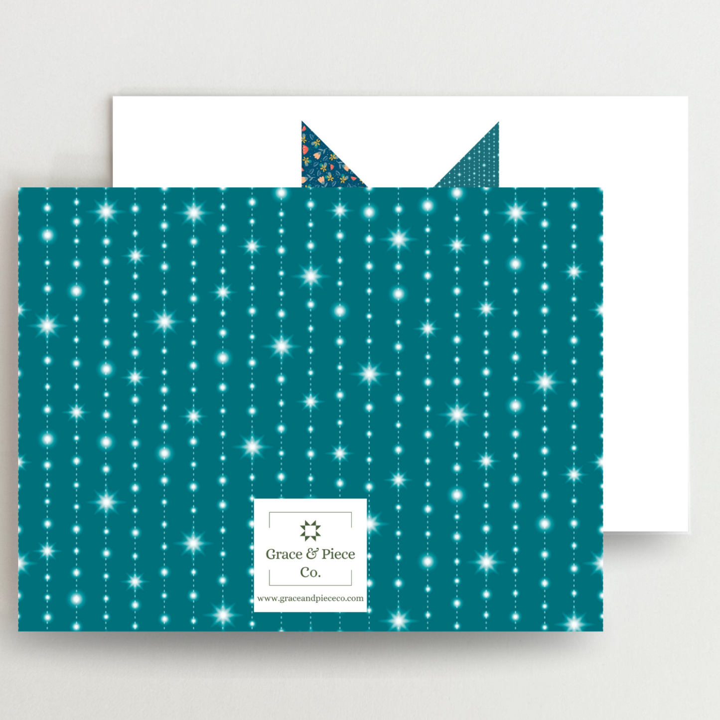 Truly Turquoise 3 Quilt Star Blank Note Cards Set