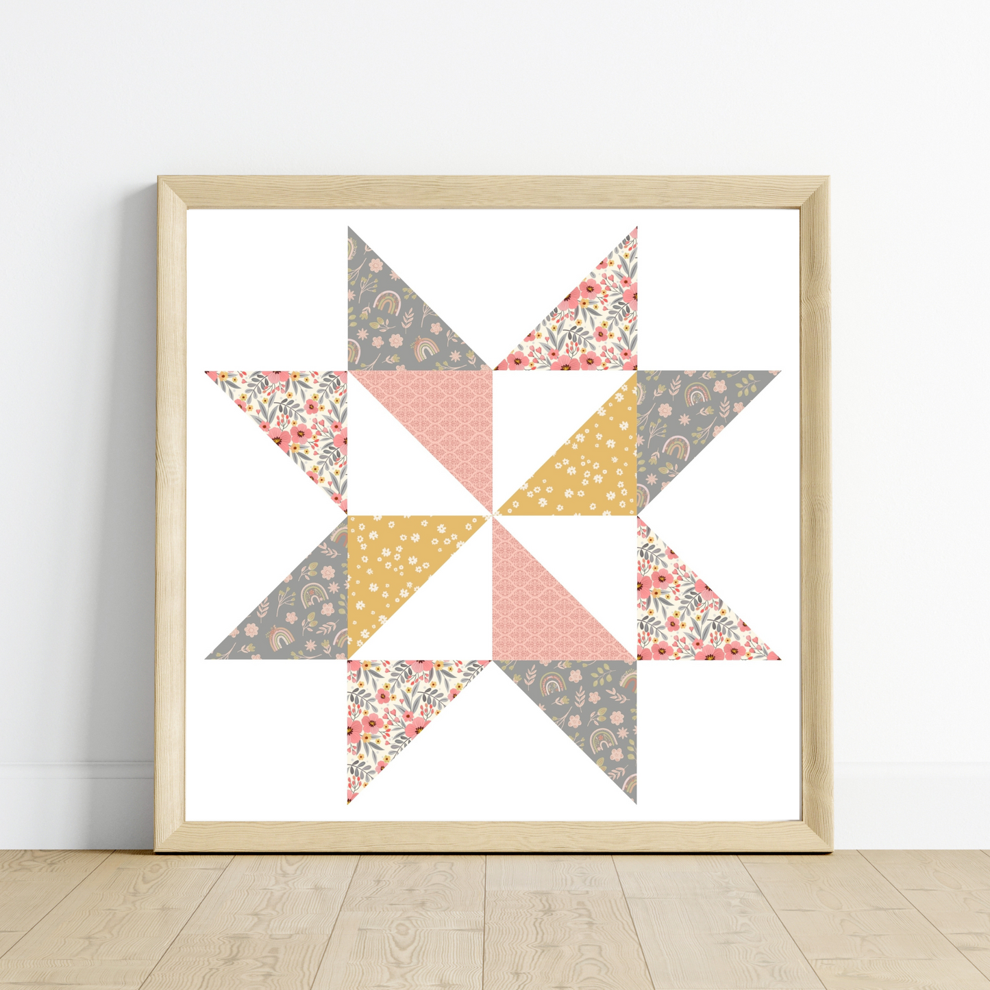 Simply Sweet Patchwork Quilt Star Wall Art Print