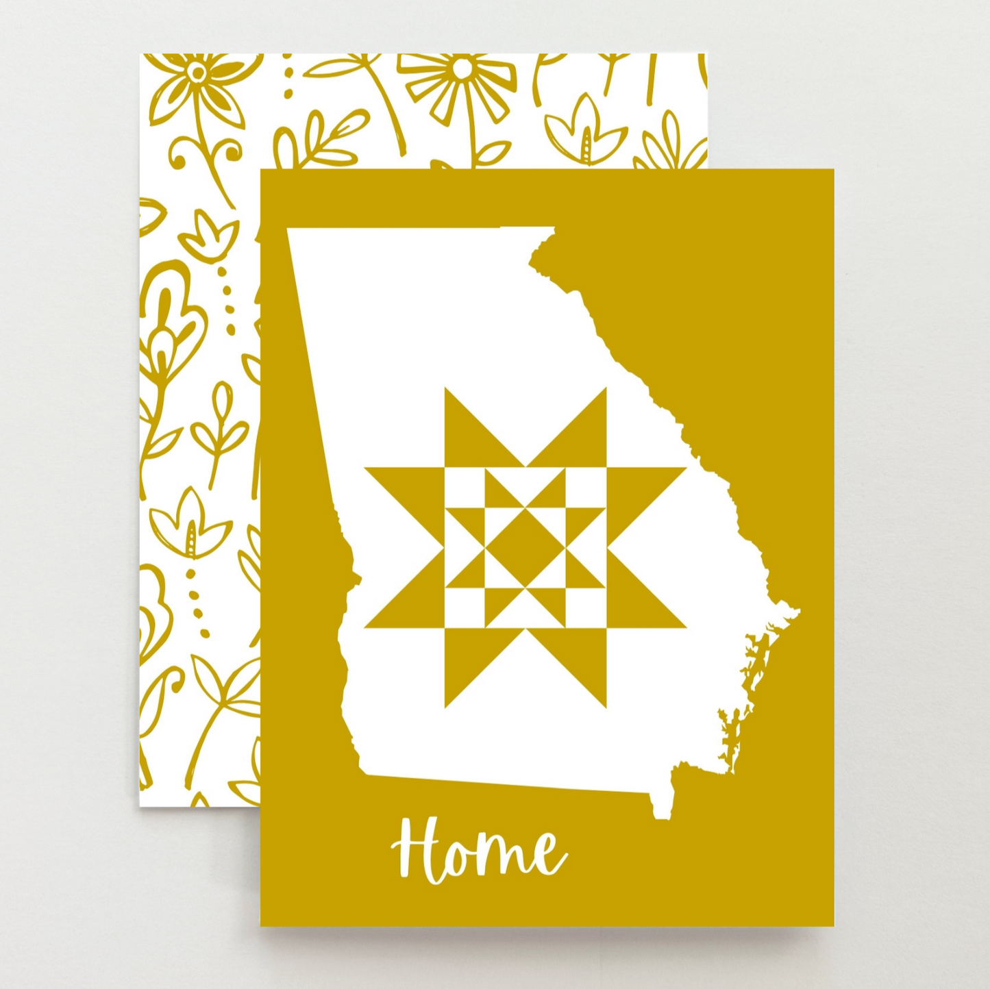 Georgia Home Quilt Star Gift Set of 6 Blank Cards - Choose Your Color