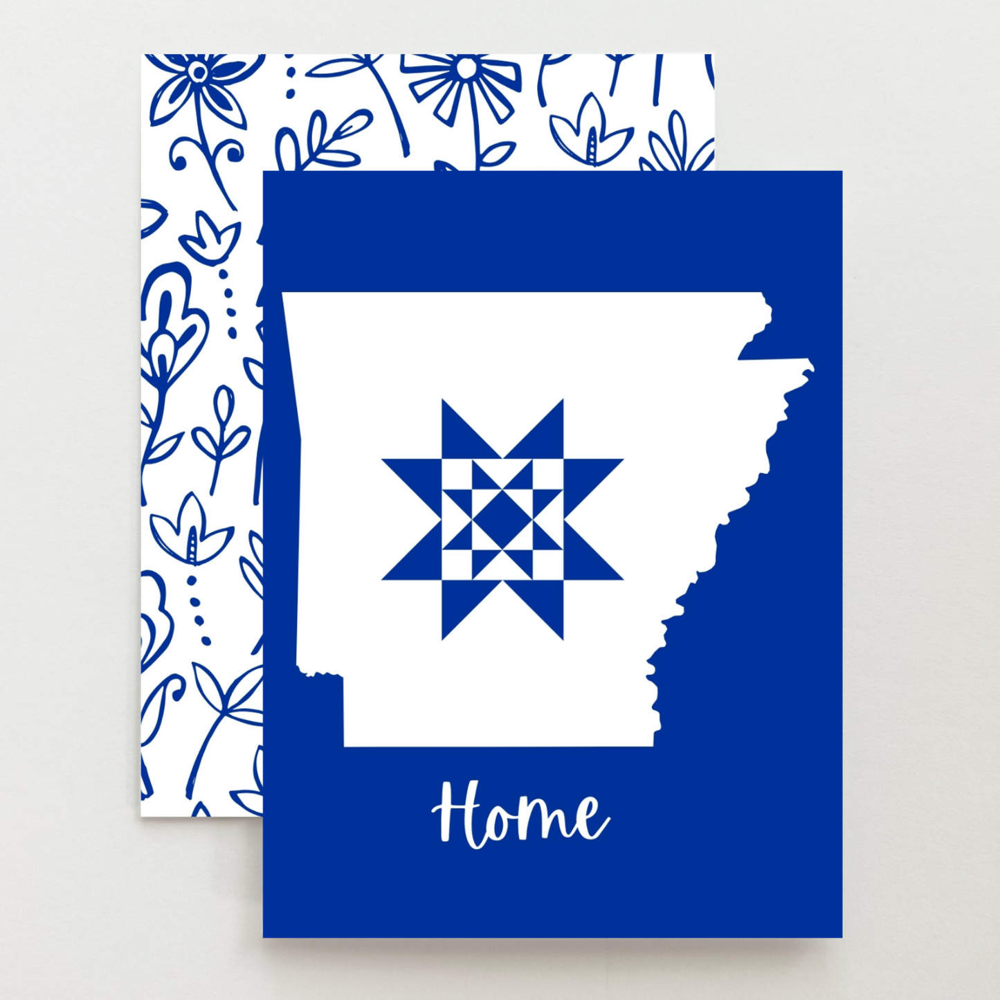 Arkansas Home Quilt Star Gift Set of 6 Blank Cards - Choose Your Color