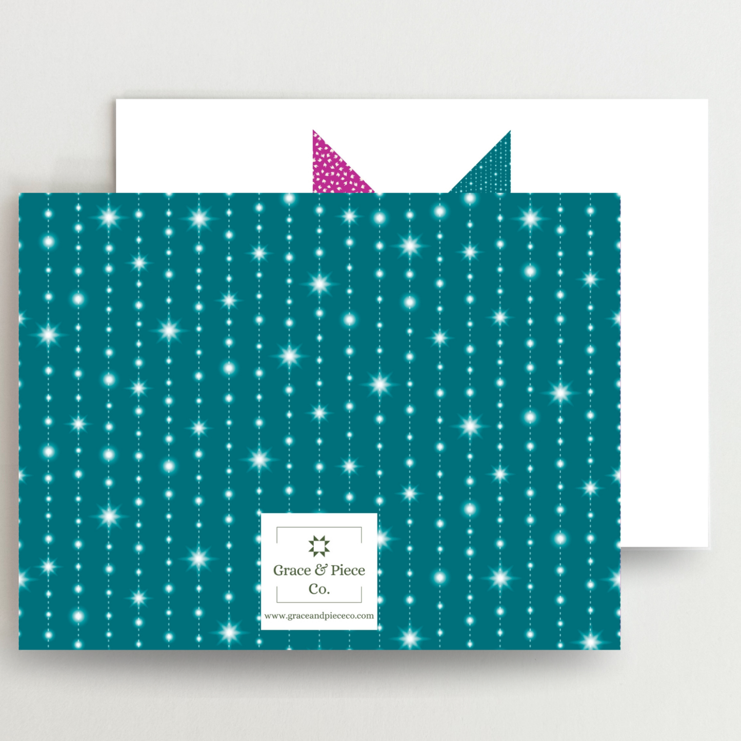 Funky Floral 3 Quilt Star Blank Note Cards Set