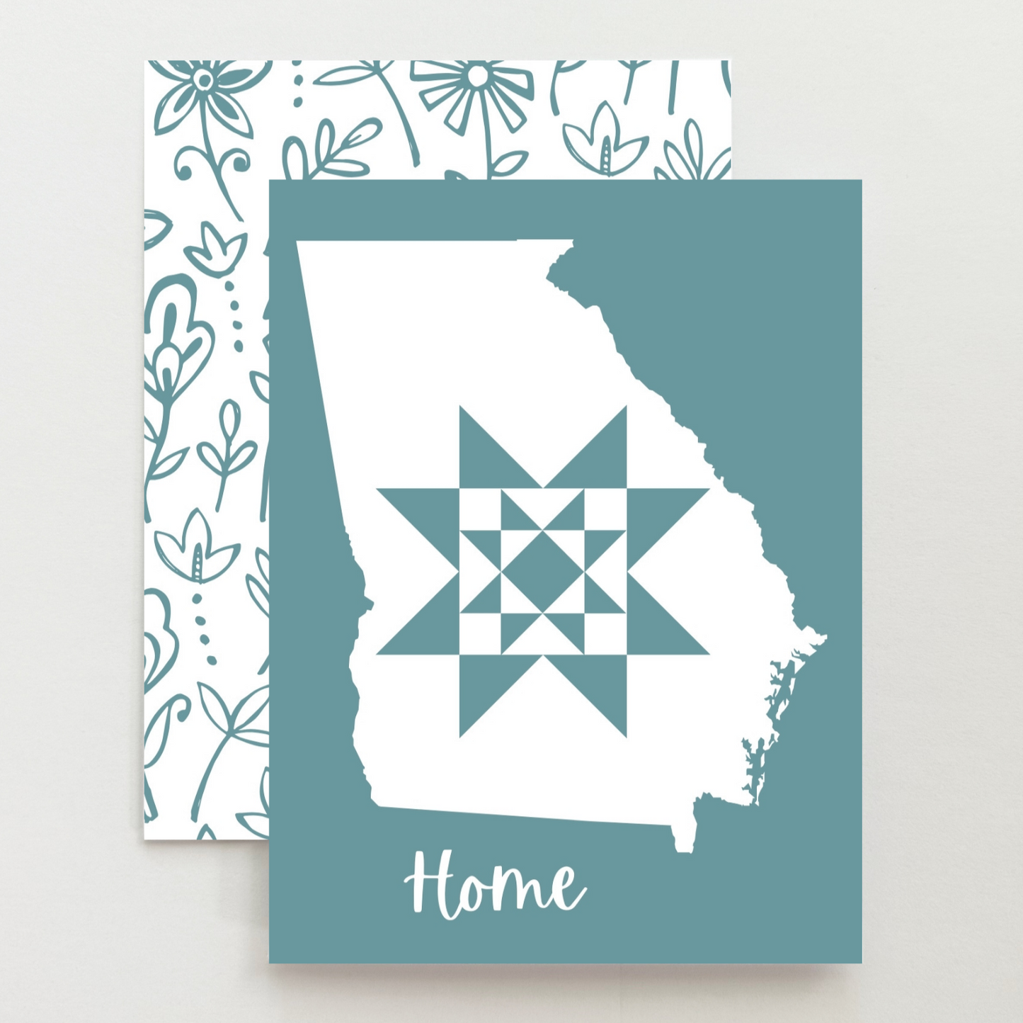 Georgia Home Quilt Star Gift Set of 6 Blank Cards - Choose Your Color