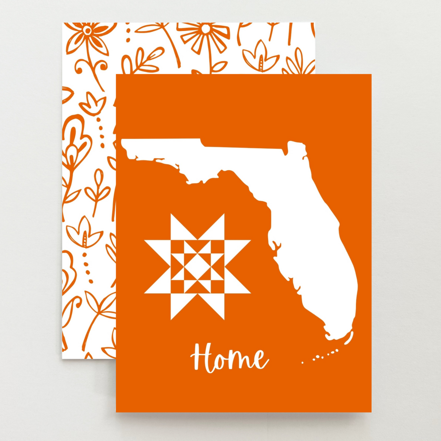 Florida Home Quilt Star Gift Set of 6 Blank Cards - Choose Your Color