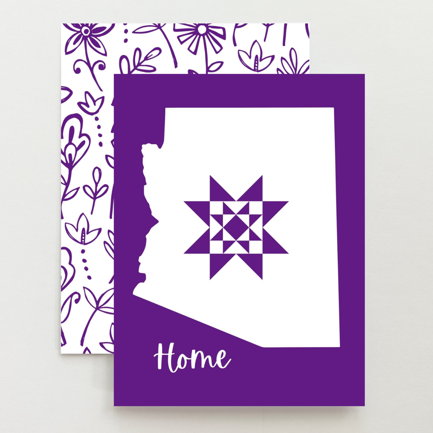 Arizona Home Quilt Star Gift Set of 6 Blank Cards - Choose Your Color