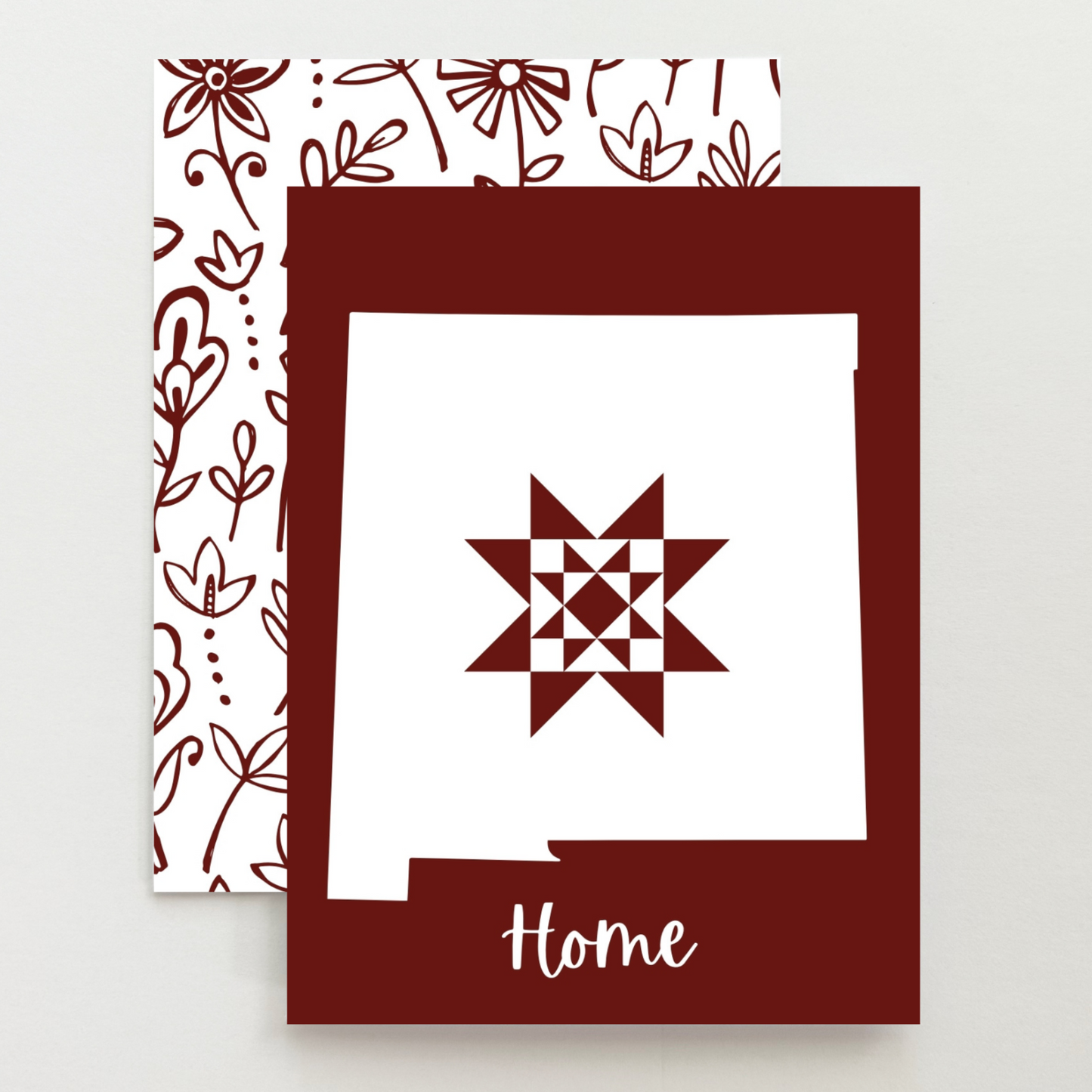 New Mexico Home Quilt Star Gift Set of 6 Blank Cards - Choose Your Color