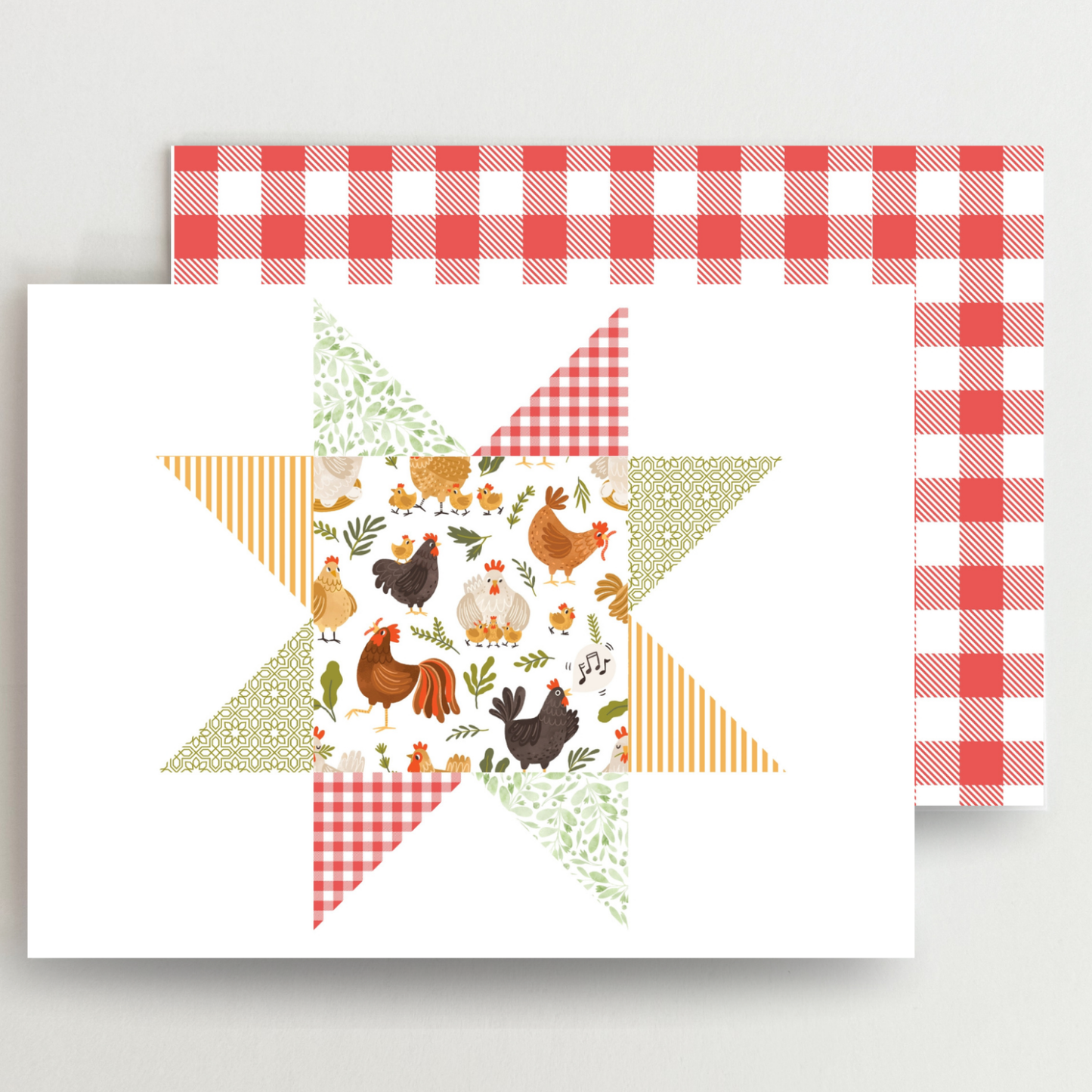 Hen House Quilt Star Assorted Blank Note Cards Set