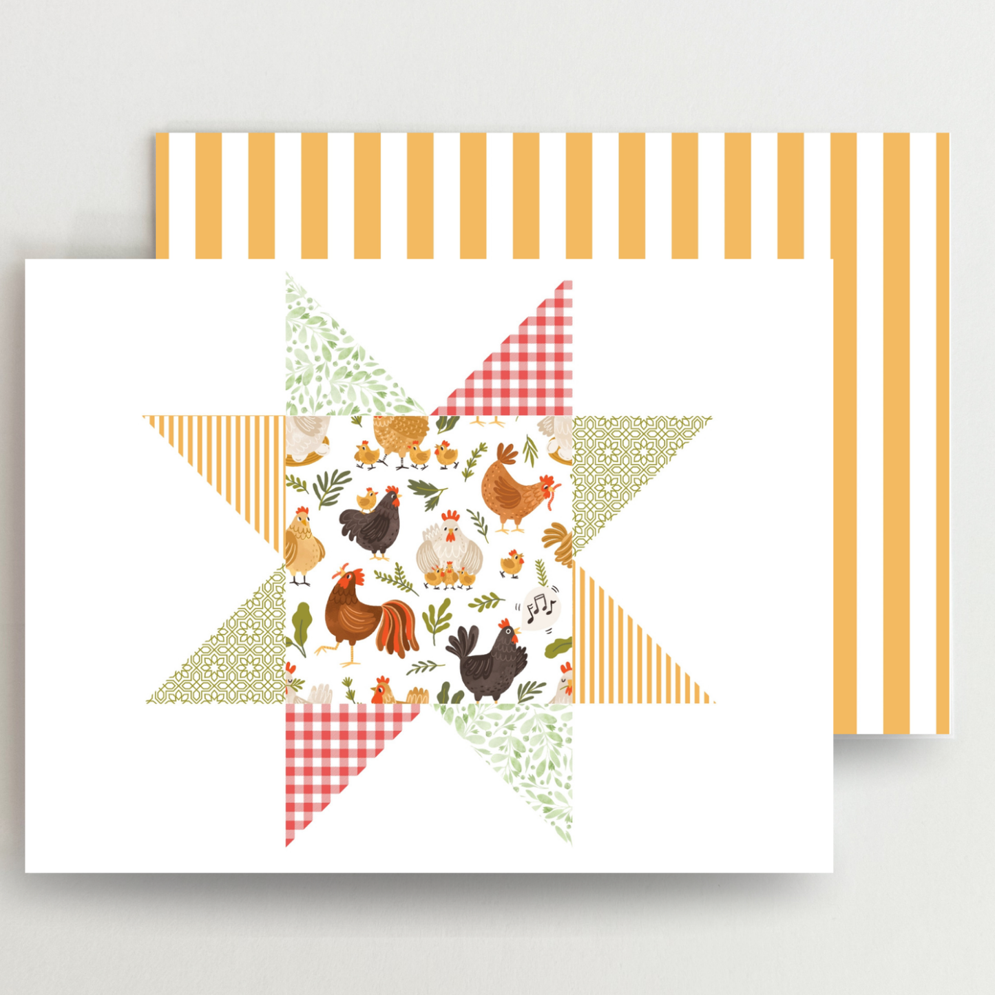 Hen House Quilt Star Assorted Blank Note Cards Set