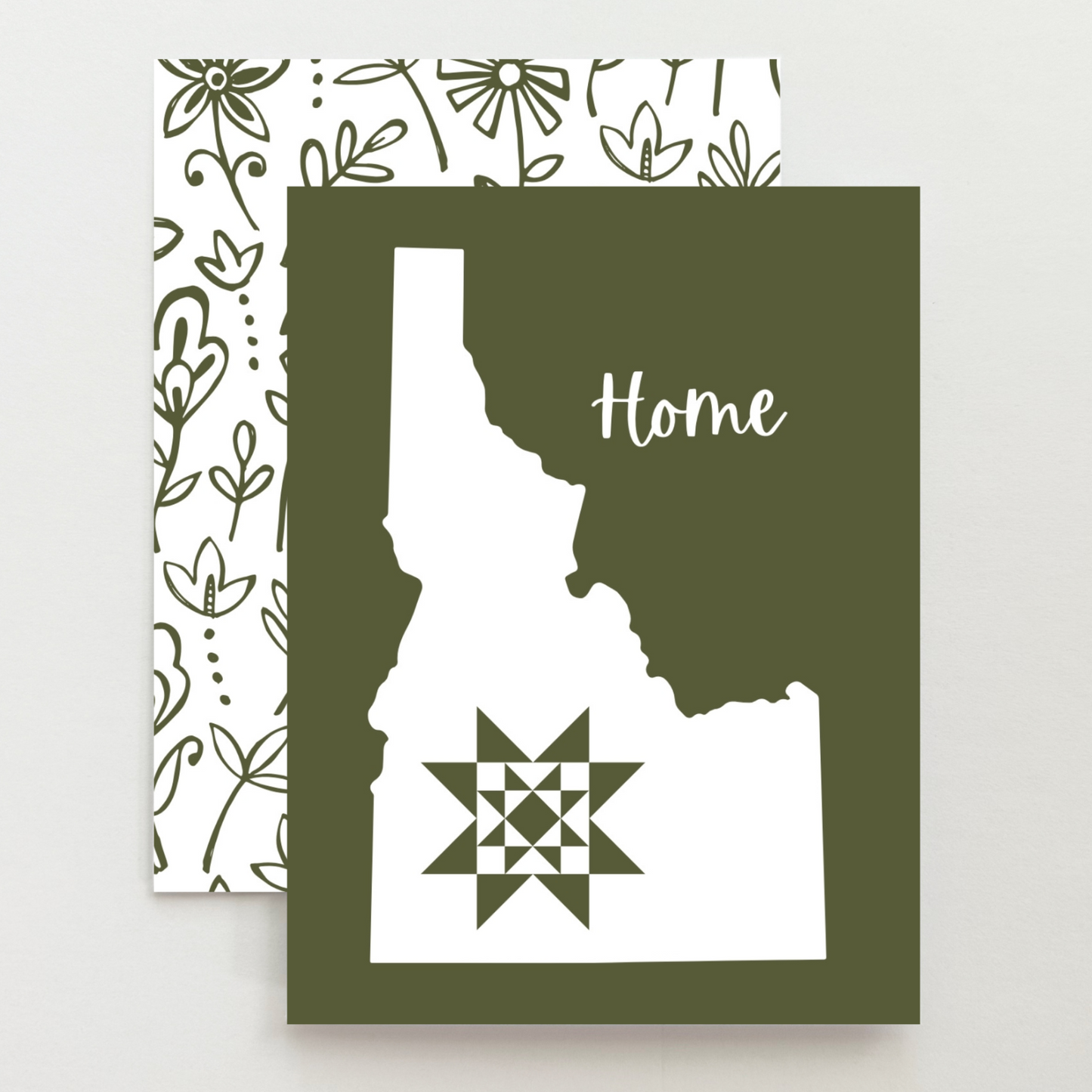 Idaho Home Quilt Star Gift Set of 6 Blank Cards - Choose Your Color