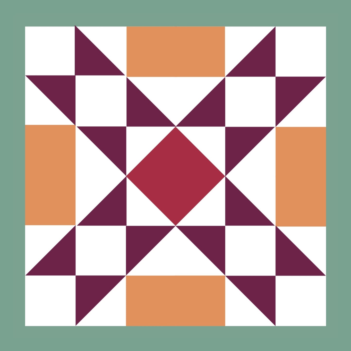 Plum Quilt Block Wall Art Print