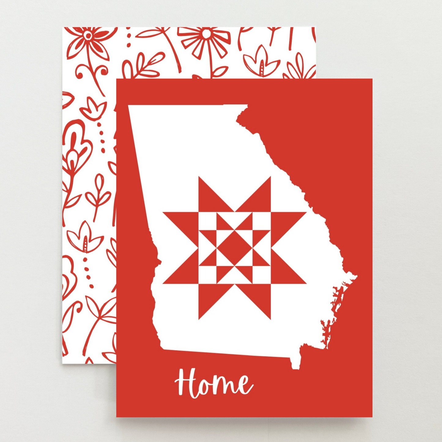 Georgia Home Quilt Star Gift Set of 6 Blank Cards - Choose Your Color